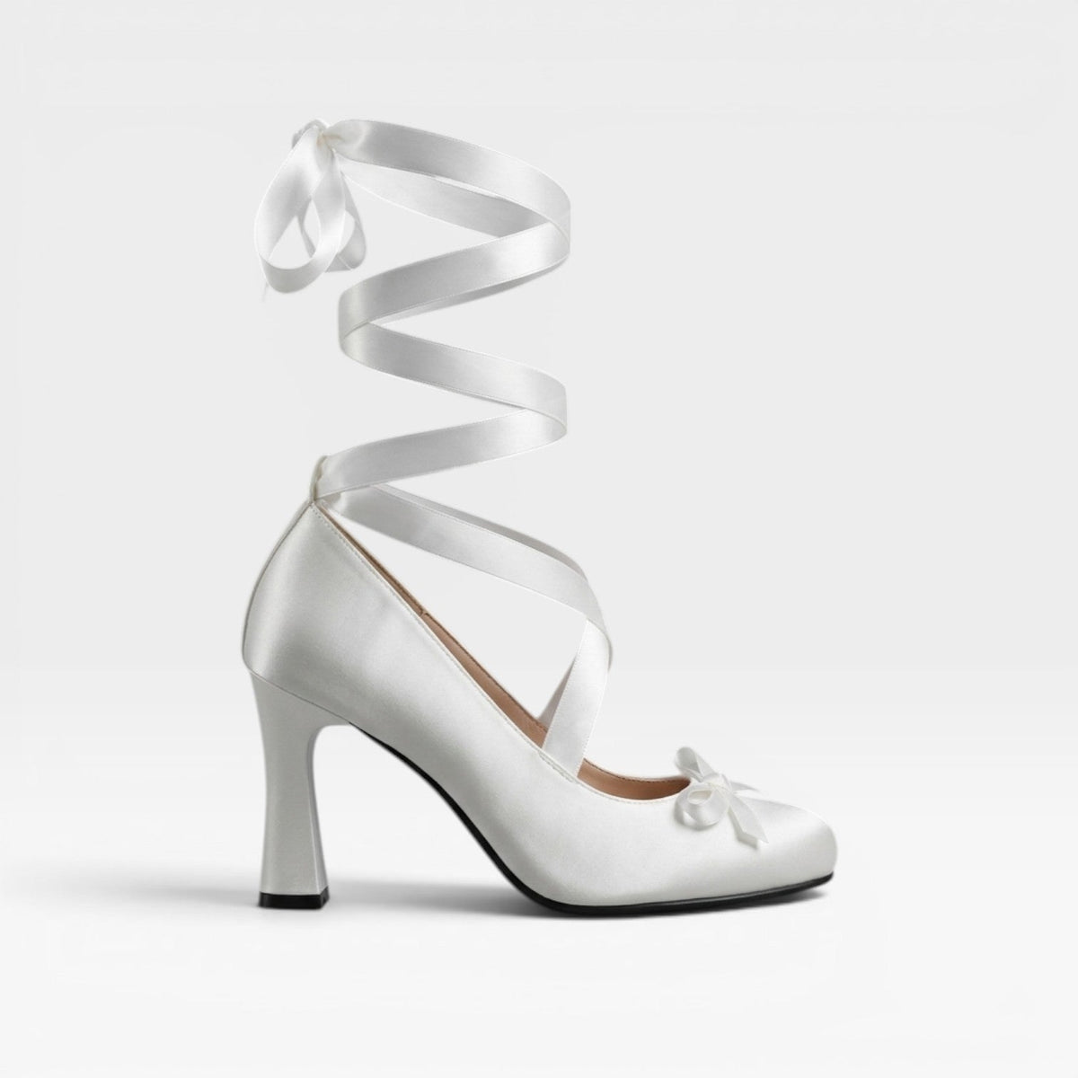 Women's Satin Lace-Up Pumps with Ribbon Ties – Wedding & Prom Shoes | Filkins