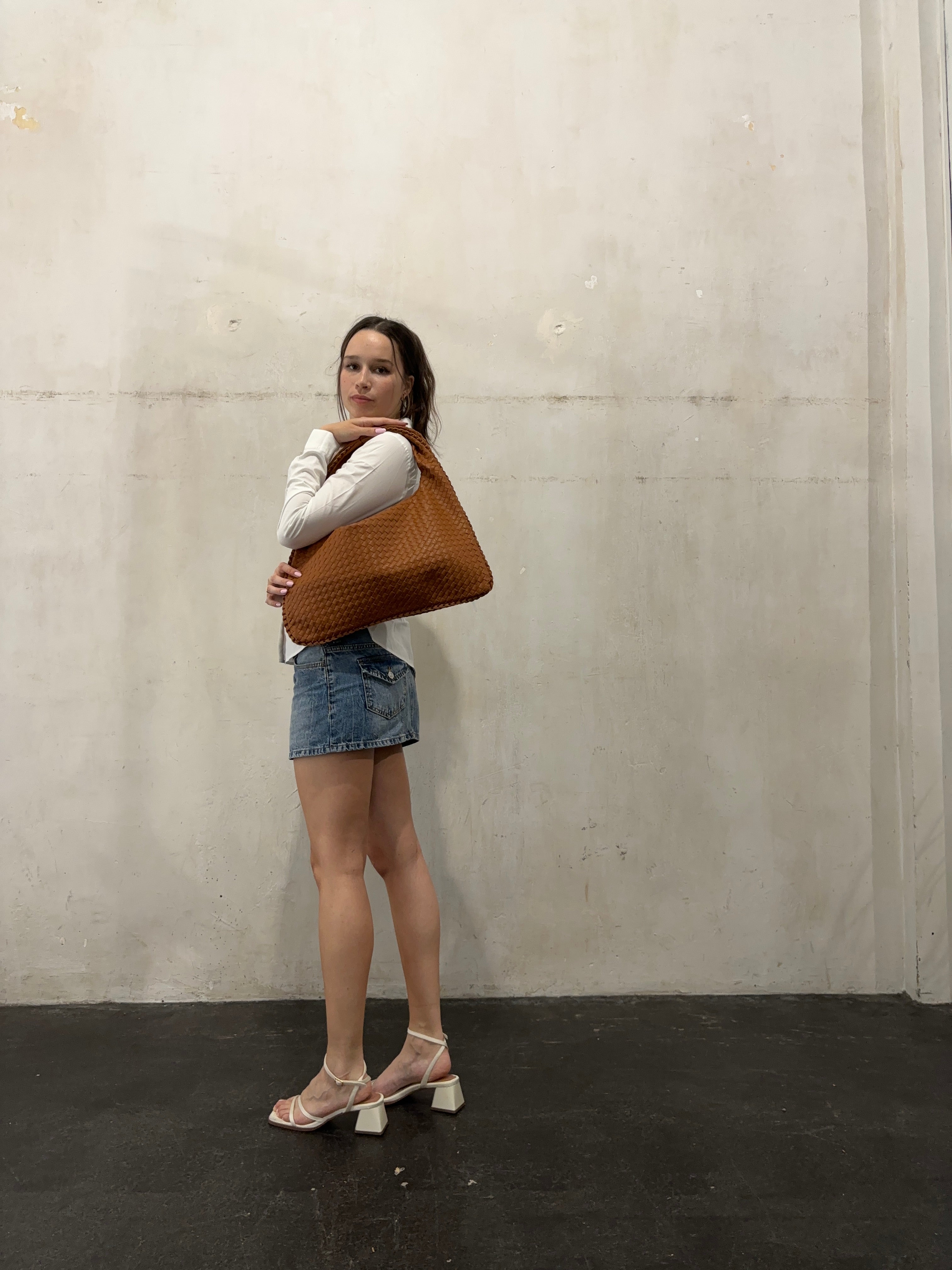 Women's Woven Leather Hobo Bag – Large Everyday Shoulder Bag | Samara