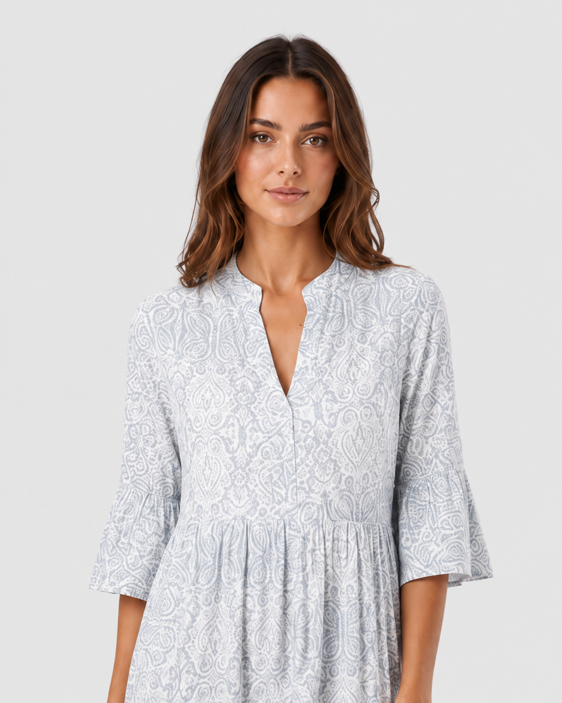 Klyne women’s short-sleeve lightweight mini dress with a relaxed loose fit, airy breathable fabric, and pull-on design, available in Black, Pink, White, Green, and Blue, sizes XS–XL.