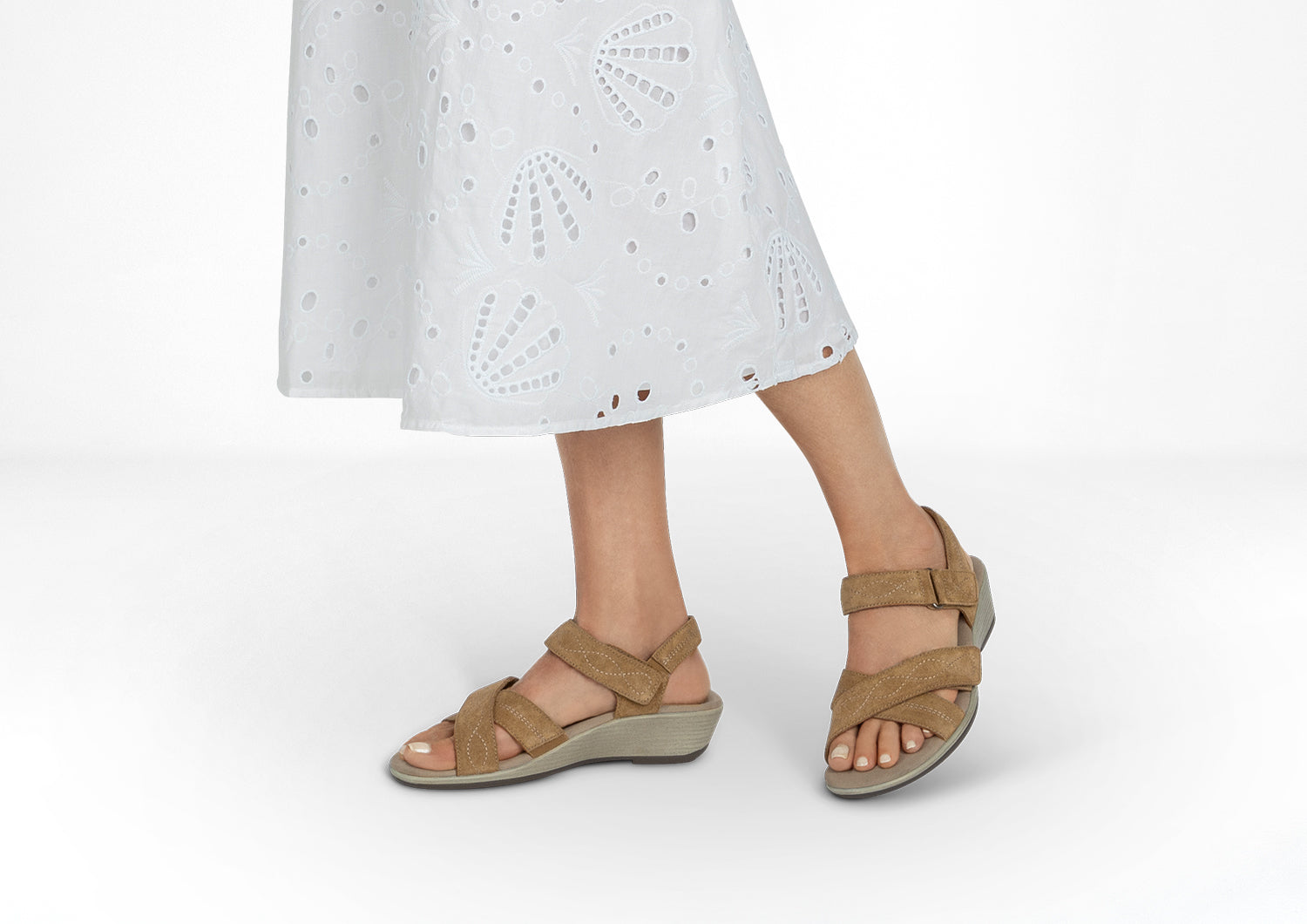 Women's Leather Wedge Sandals - Holly