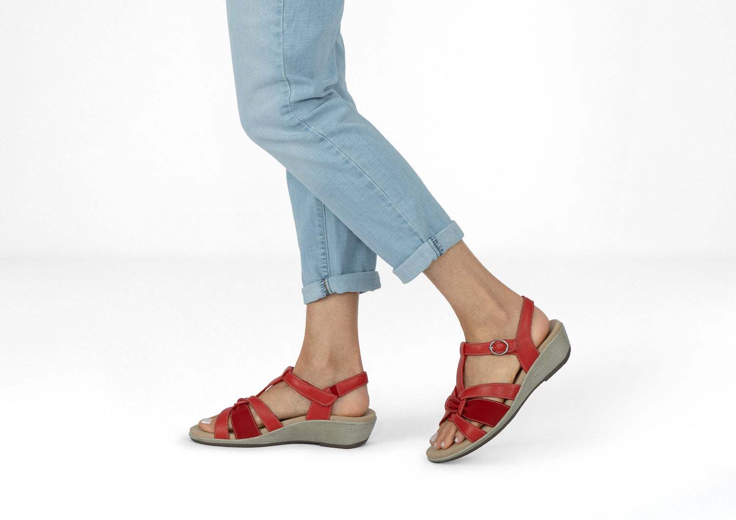 Women's Vibrant Red Wedge Sandals - Hope