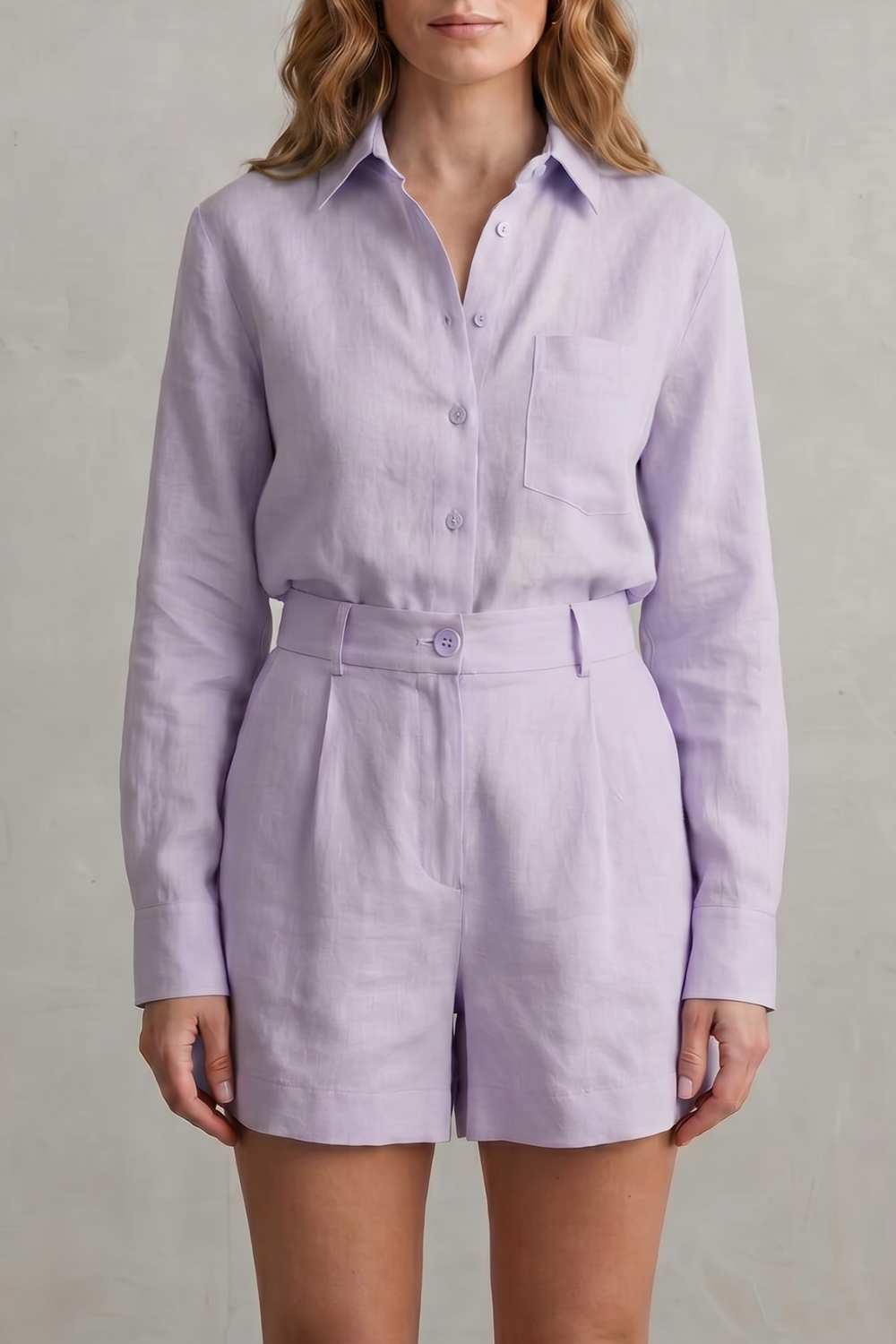 Relaxed flowing fit of the cotton-linen two-piece summer set
