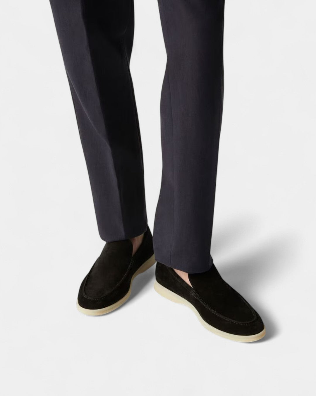 Classic Suede Loafers – Black