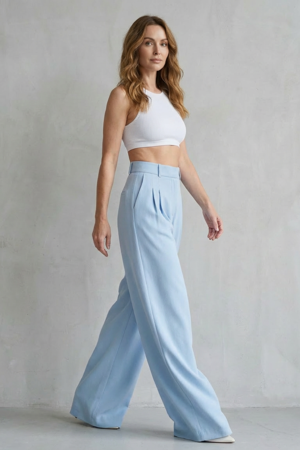 Women's Draped Wide Leg Tailored Pants - Perlisse