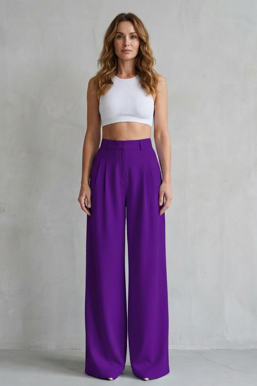 Women's Draped Wide Leg Tailored Pants - Perlisse