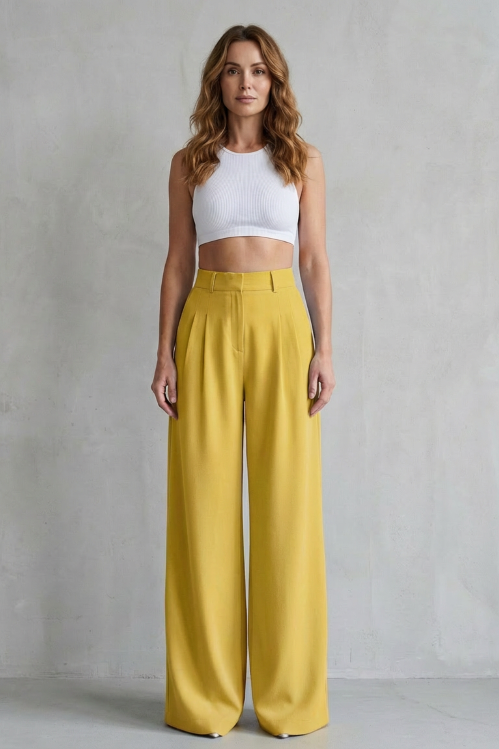 Women's Draped Wide Leg Tailored Pants - Perlisse
