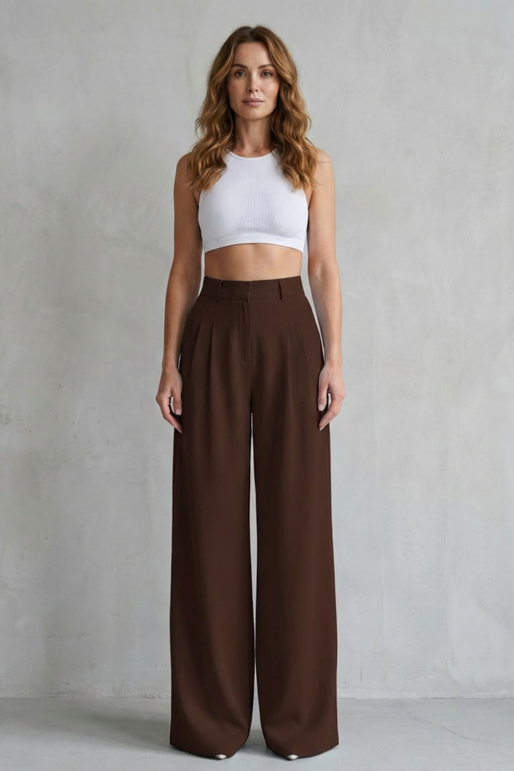 Women's Draped Wide Leg Tailored Pants - Perlisse