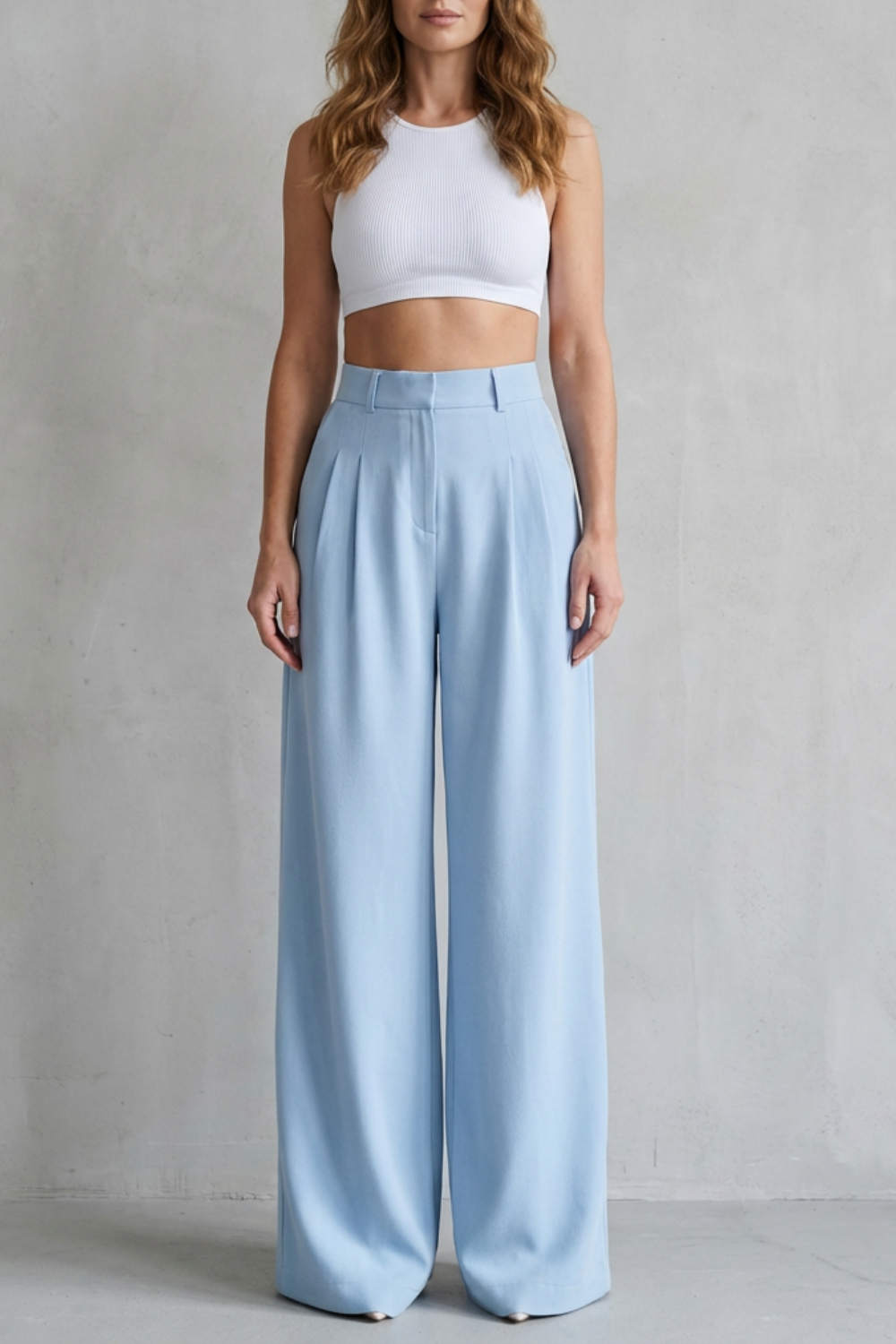 Women's Draped Wide Leg Tailored Pants - Perlisse