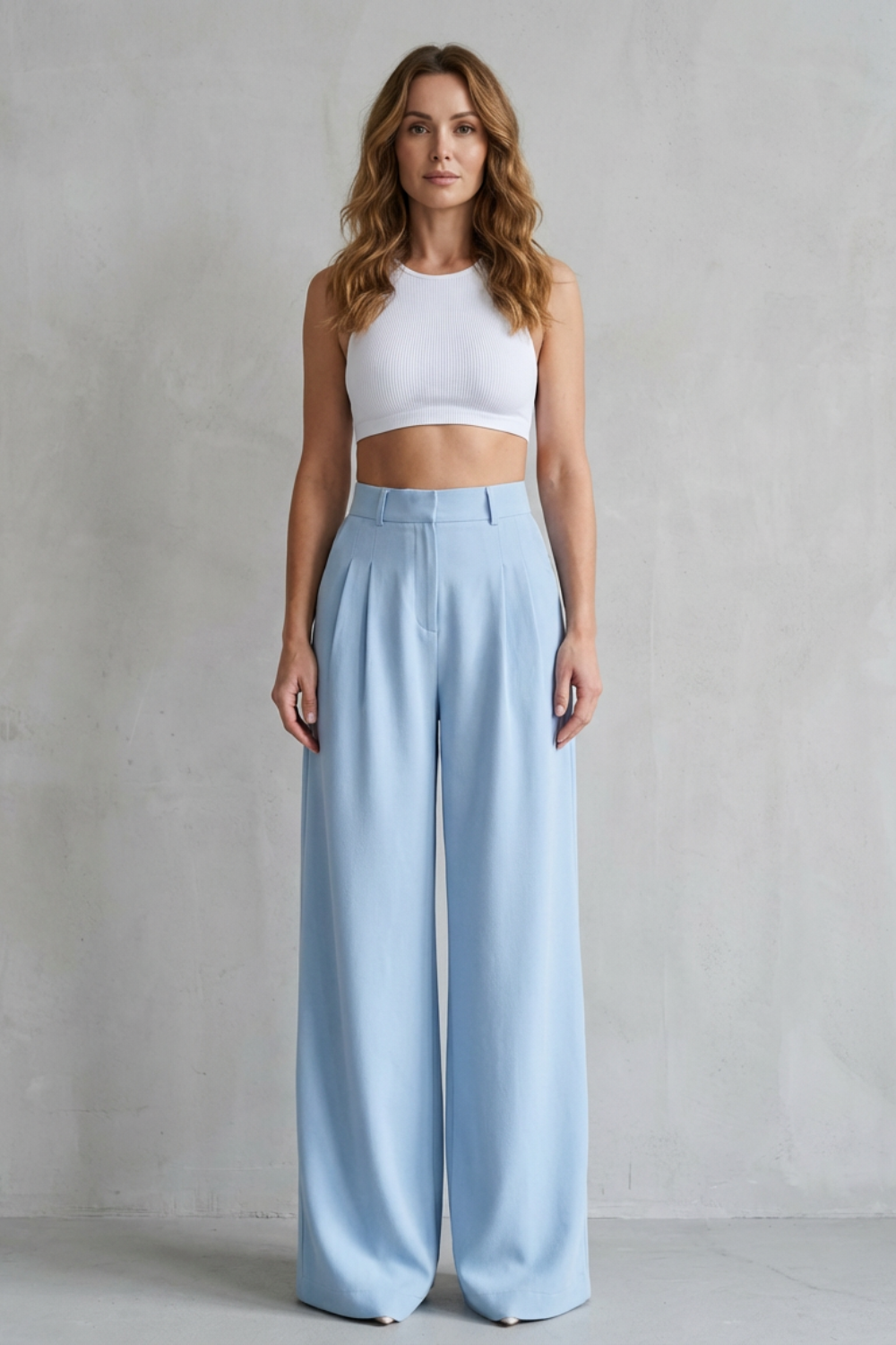 Women's Draped Wide Leg Tailored Pants - Perlisse