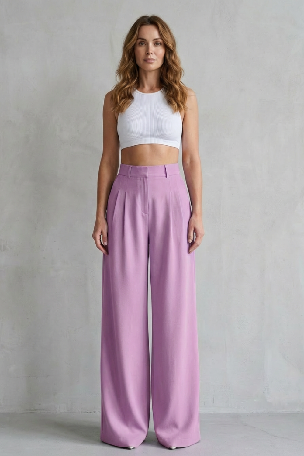 Women's Draped Wide Leg Tailored Pants - Perlisse