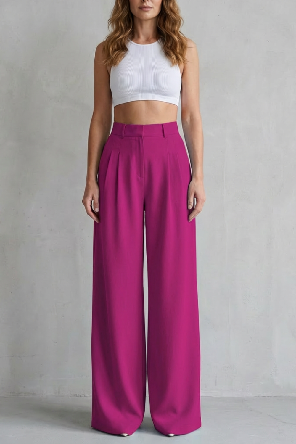 Women's Draped Wide Leg Tailored Pants - Perlisse