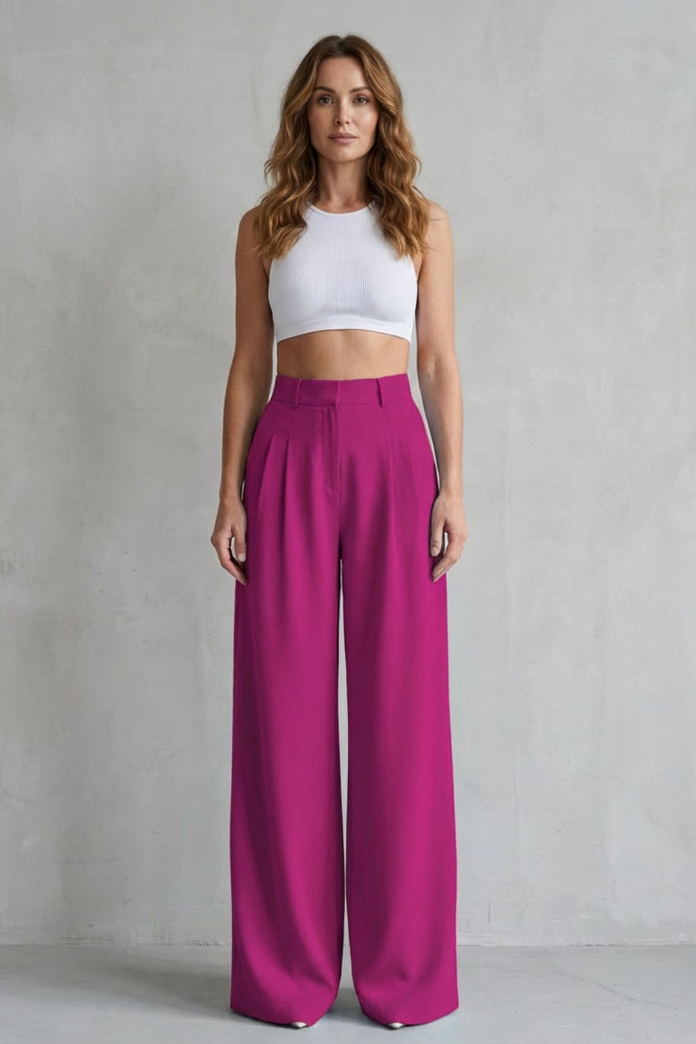 Women's Draped Wide Leg Tailored Pants - Perlisse
