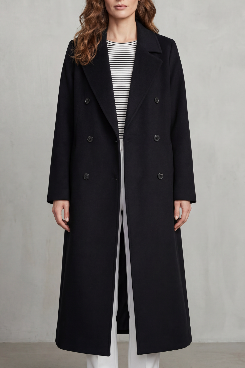 Women's Wool Blend Double-Breasted Coat - Maelisette