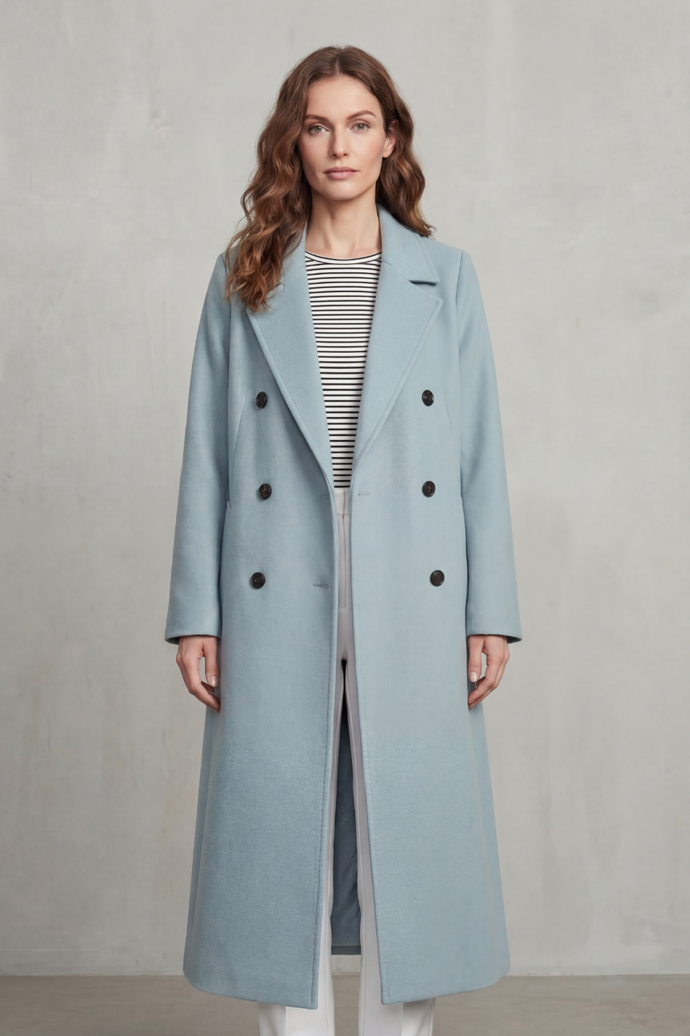 Women's Wool Blend Double-Breasted Coat - Maelisette