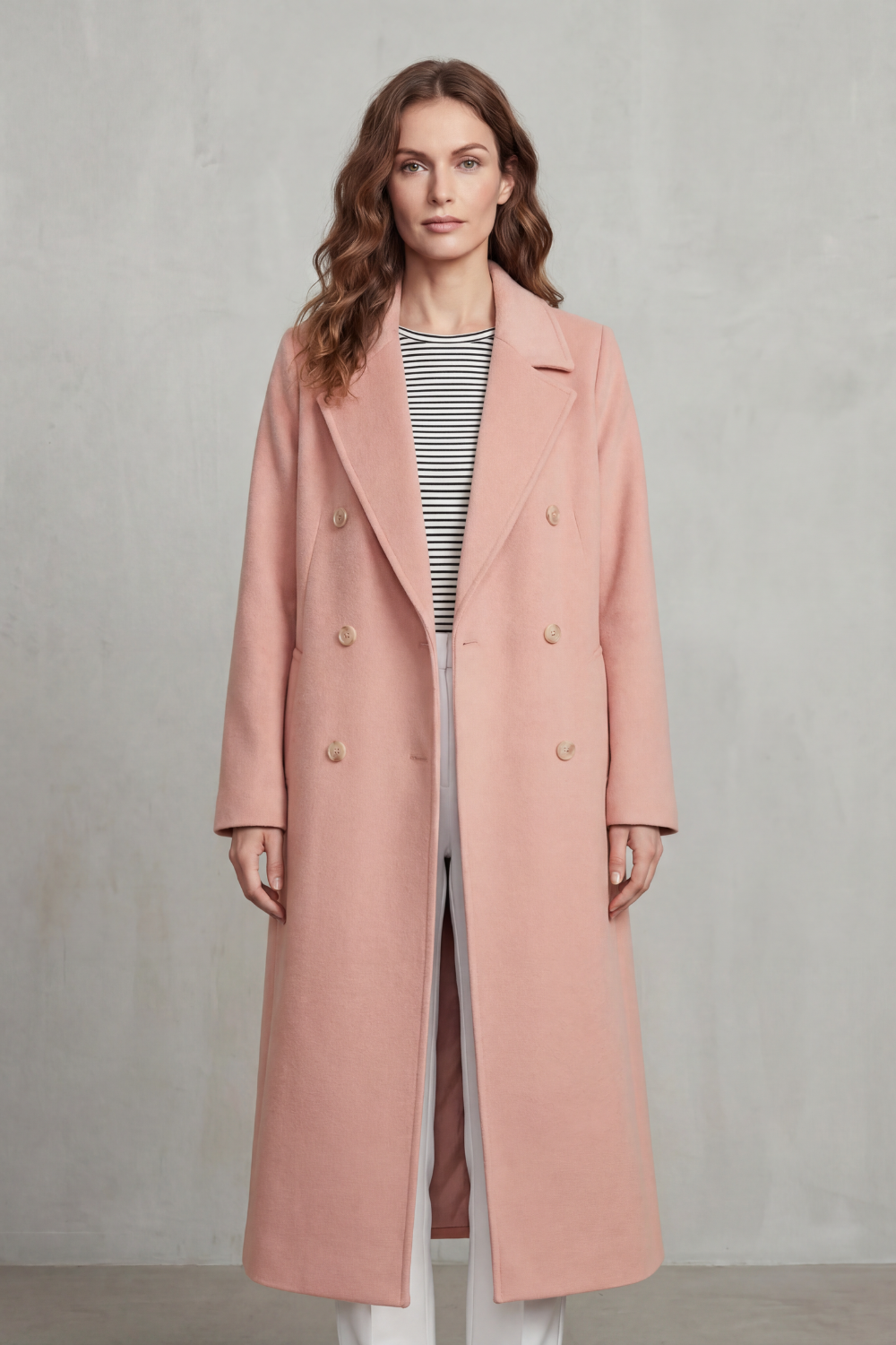Women's Wool Blend Double-Breasted Coat - Maelisette