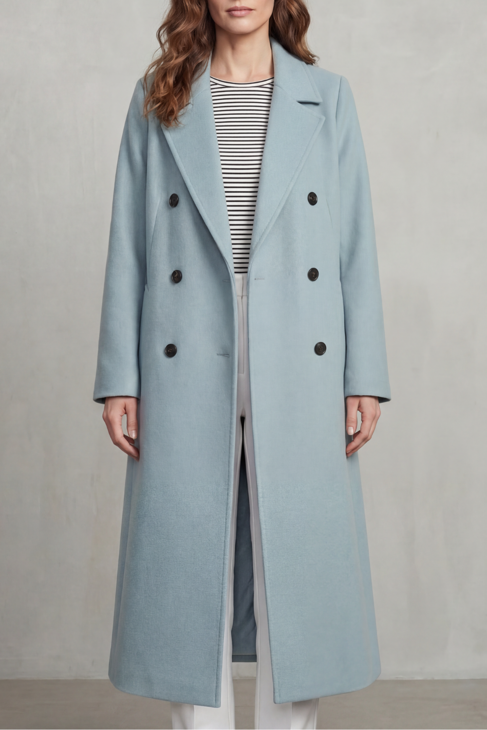 Women's Wool Blend Double-Breasted Coat - Maelisette