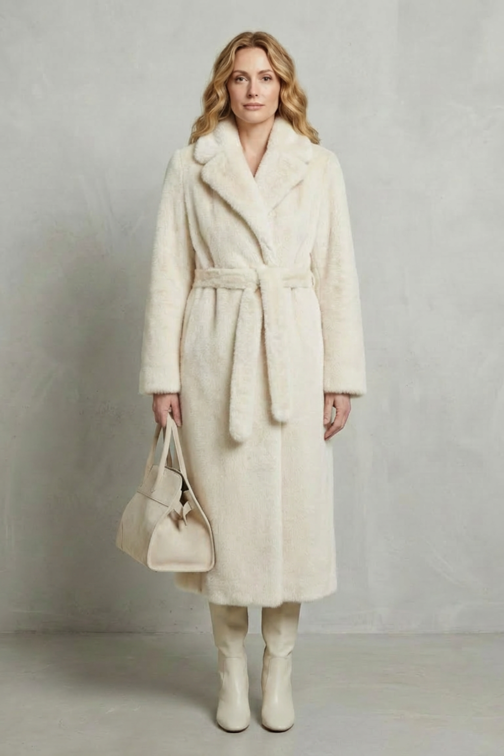 Women's Oversized Faux Fur Long Coat - Marivonne