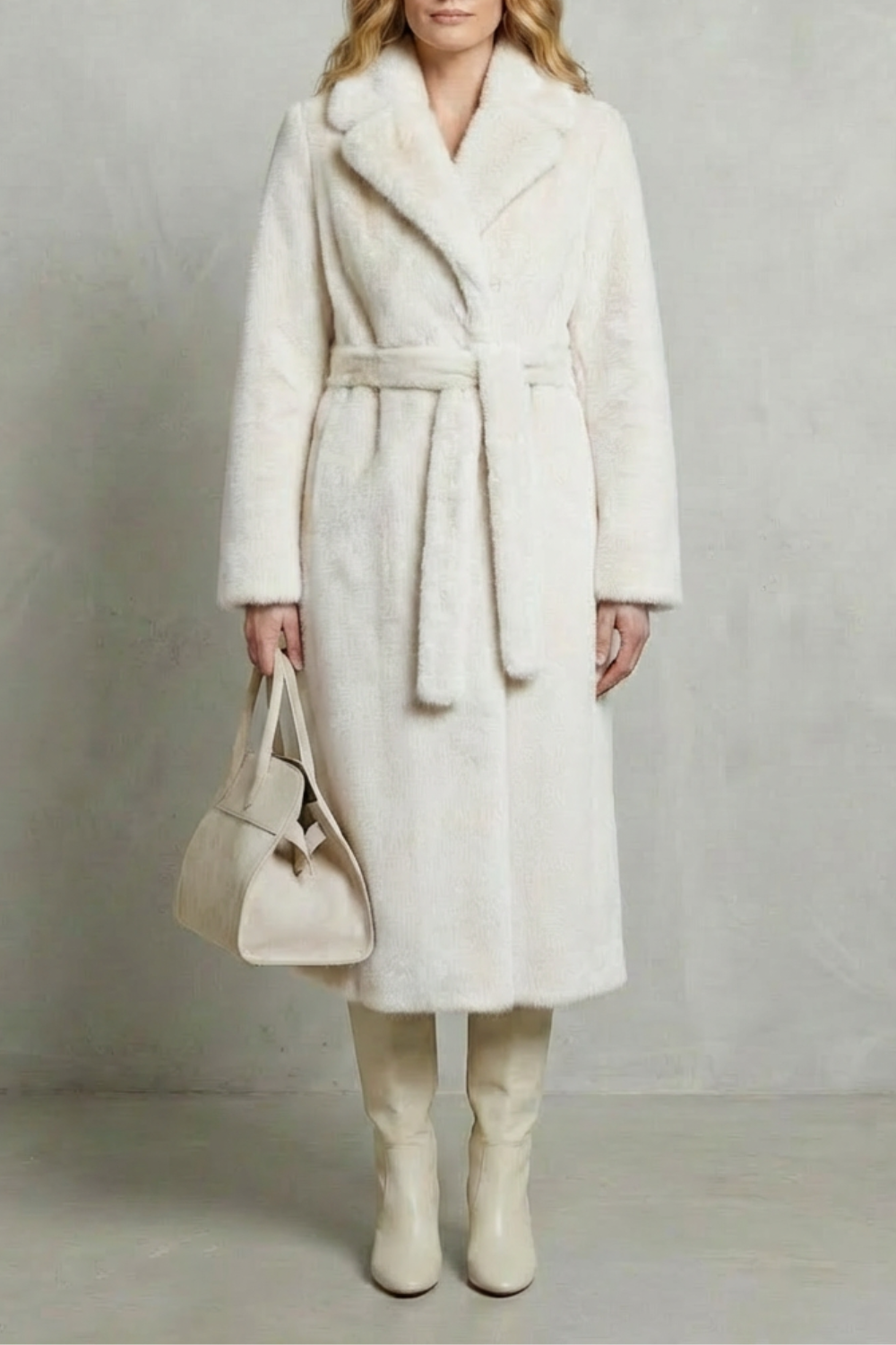 Women's Oversized Faux Fur Long Coat - Marivonne