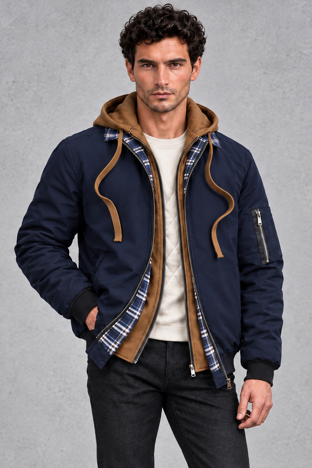 Men's Insulated Winter Shell Jacket – Navy Blue