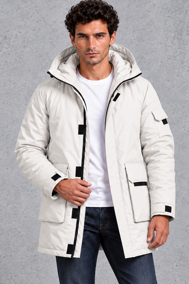 Men's Hooded Utility Parka – Cream