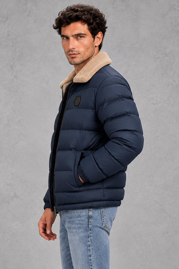 Men's Lightweight Puffer Jacket – Navy Blue
