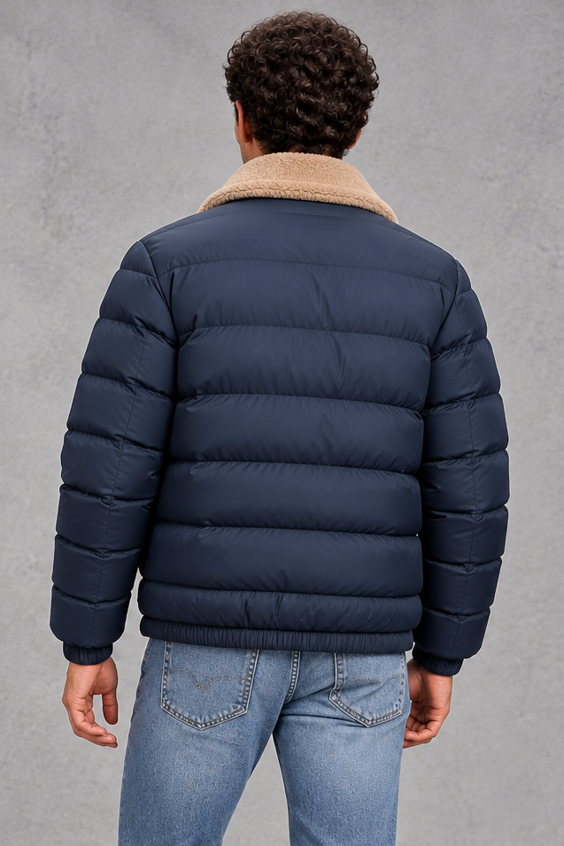 Men's Lightweight Puffer Jacket – Navy Blue