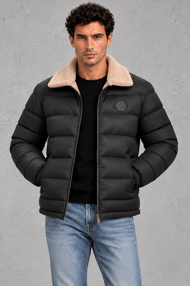 Men's Lightweight Puffer Jacket – Black