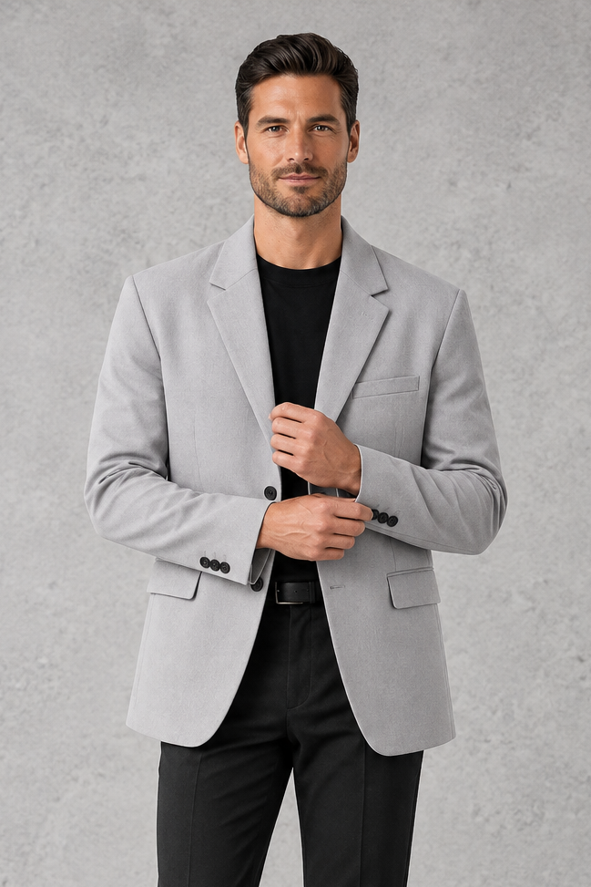 Men's Relaxed-Fit Blazer – Light Gray