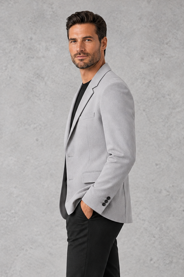Men's Relaxed-Fit Blazer – Light Gray