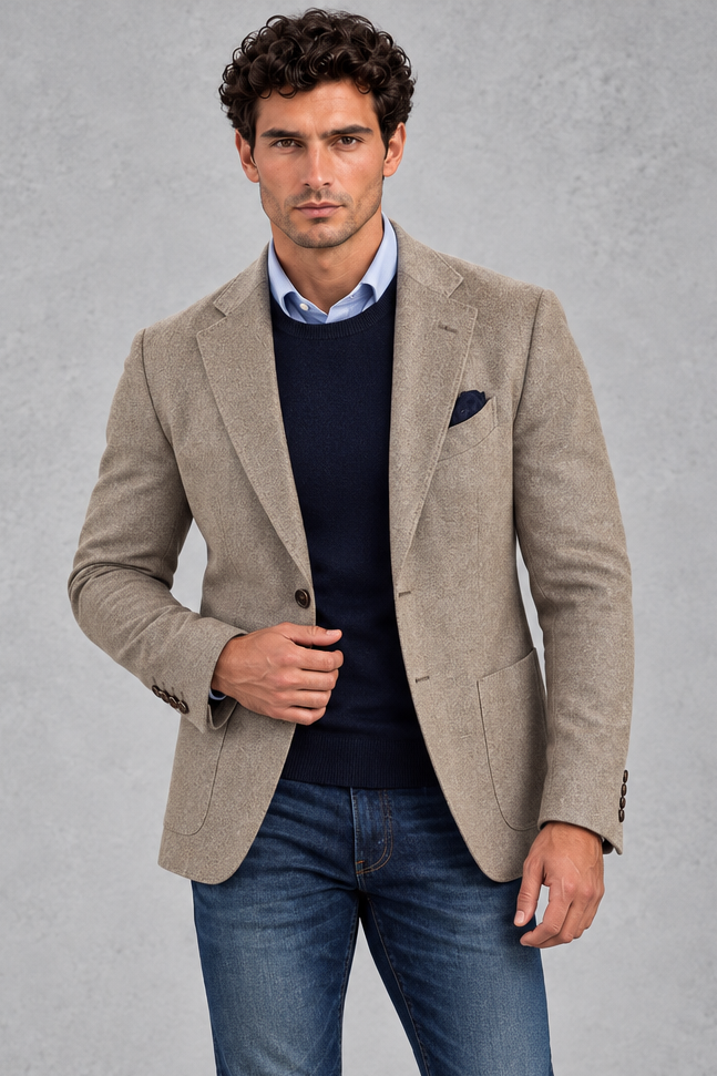 Men's Single-Breasted Blazer – Taupe