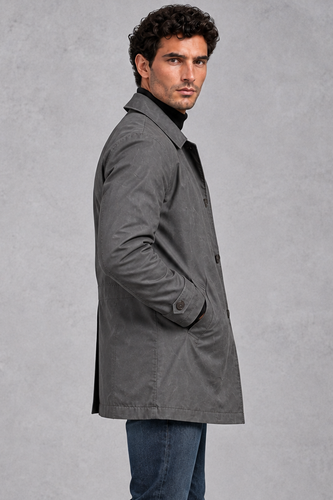 Men's Weather-Resistant Overcoat – Gray