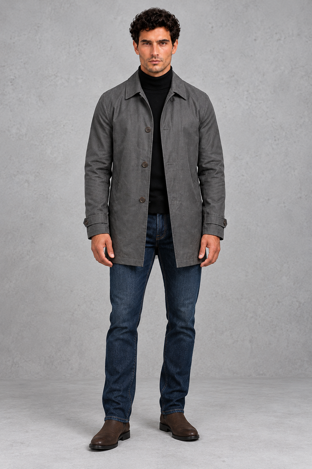 Men's Weather-Resistant Overcoat – Gray