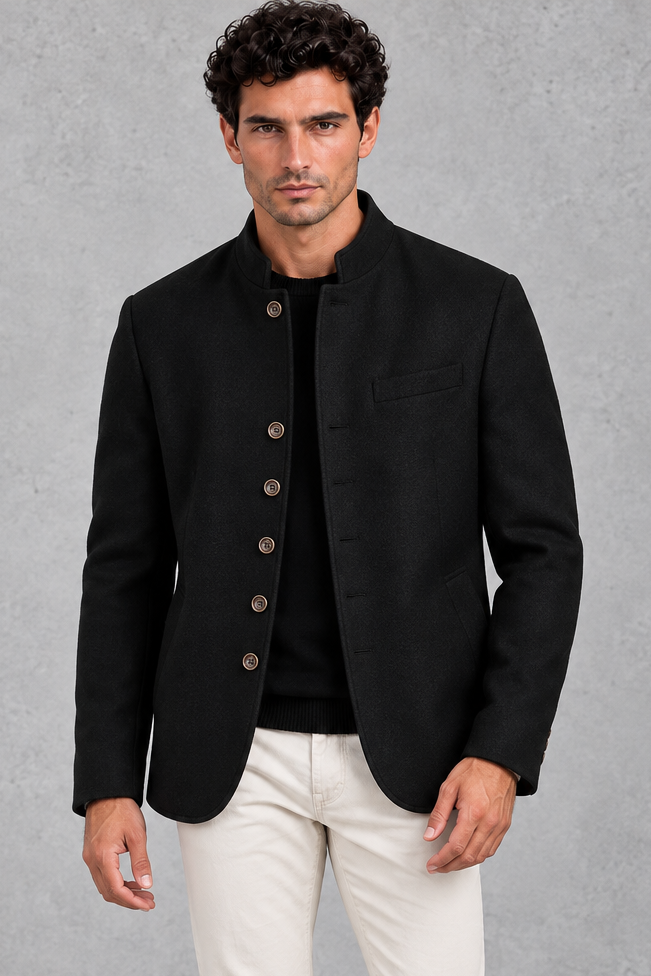 Men's Stand-Collar Jacket – Black