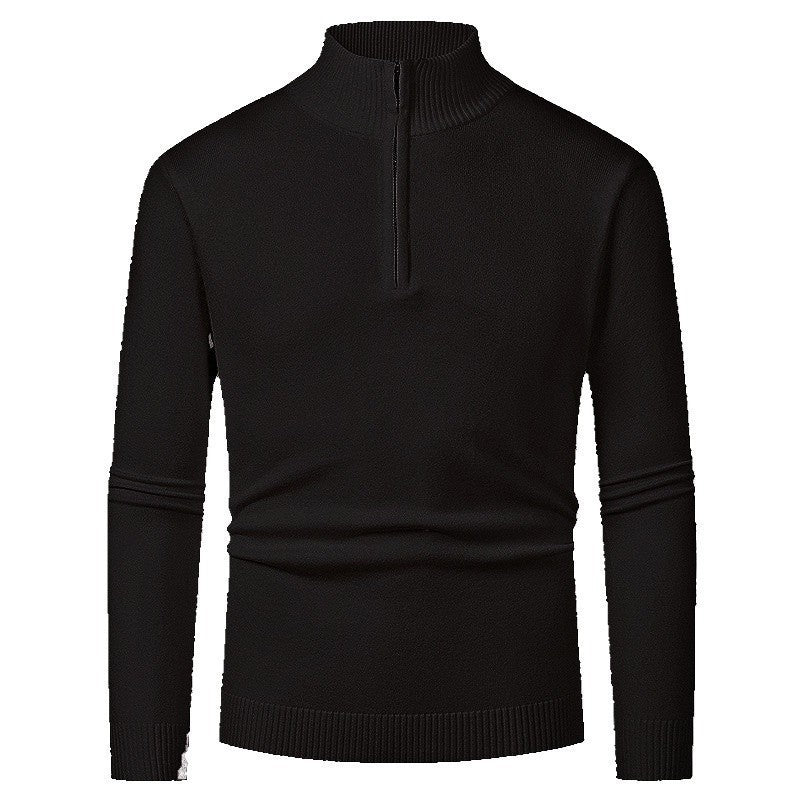 Women's merino zip knit sweater with V-neck zipper detail