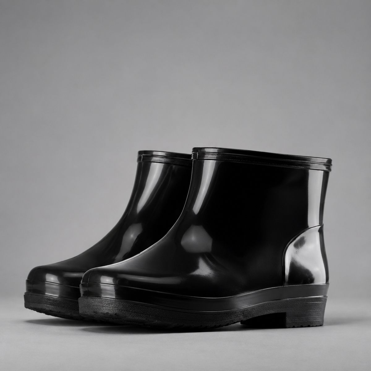 Men’s tall waterproof rain boots with durable rubber construction, pull-on design, textile lining, and non-slip outsole for work and outdoor use.