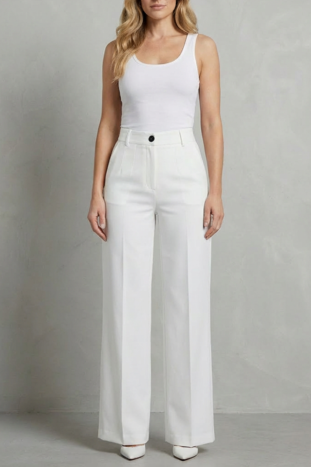 Women's High Rise Straight Leg Tailored Pants - Nerissane