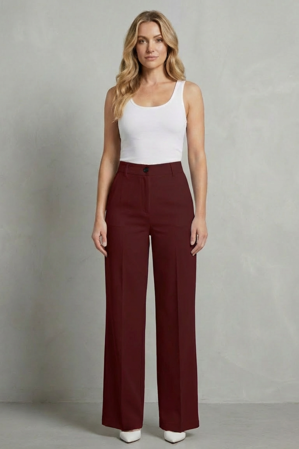 Women's High Rise Straight Leg Tailored Pants - Nerissane