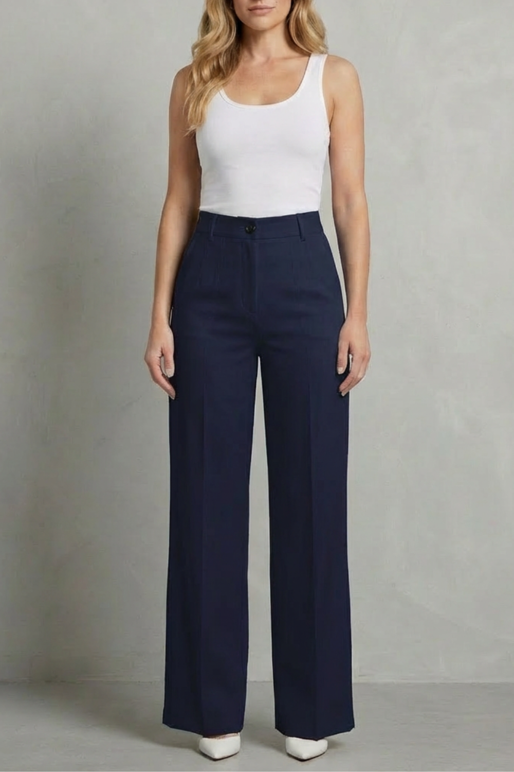 Women's High Rise Straight Leg Tailored Pants - Nerissane