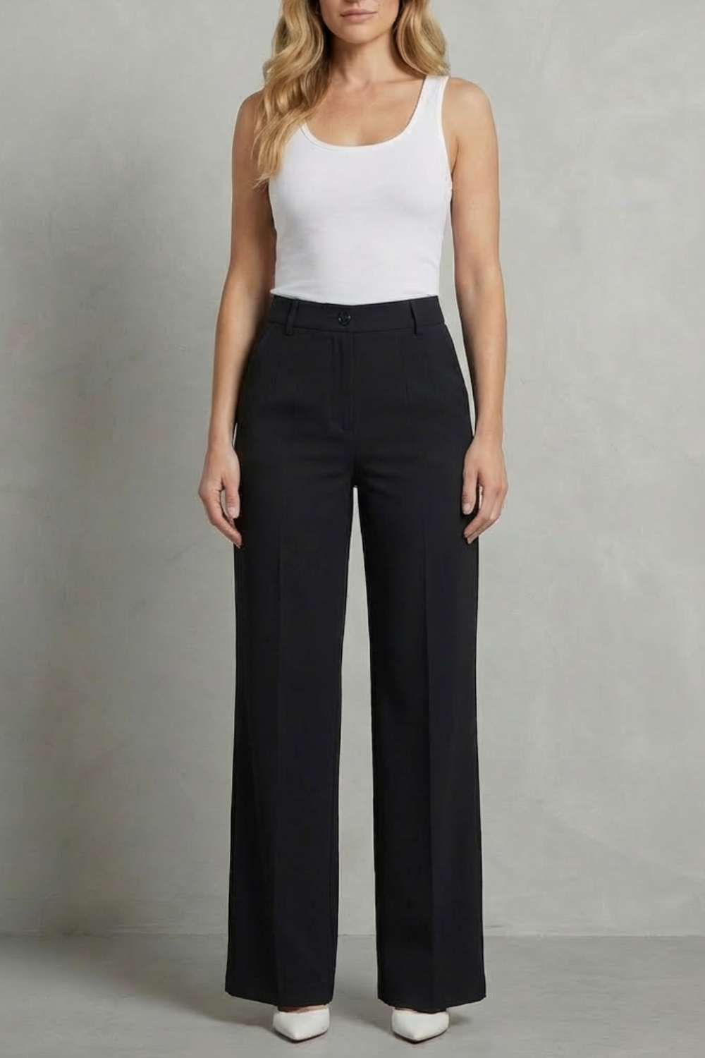 Women's High Rise Straight Leg Tailored Pants - Nerissane