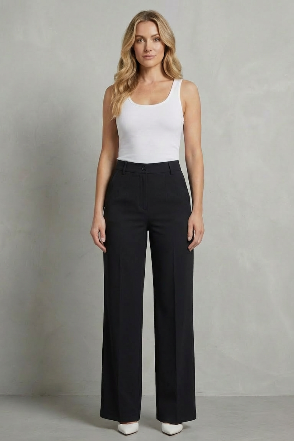 Women's High Rise Straight Leg Tailored Pants - Nerissane