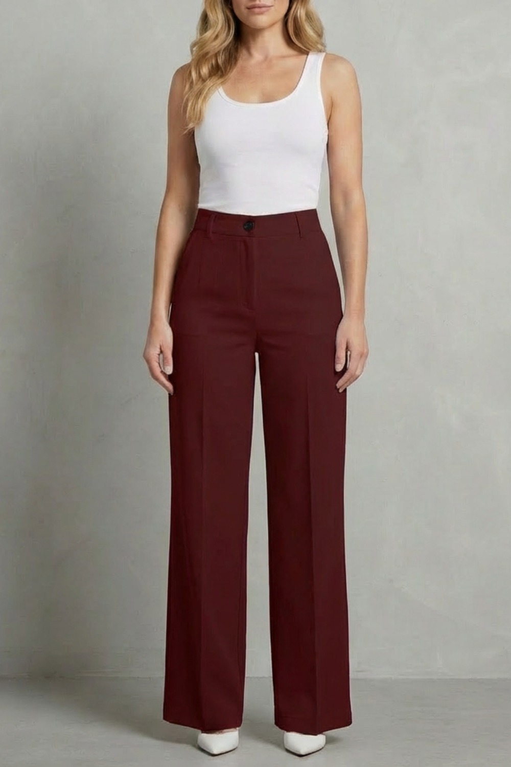 Women's High Rise Straight Leg Tailored Pants - Nerissane