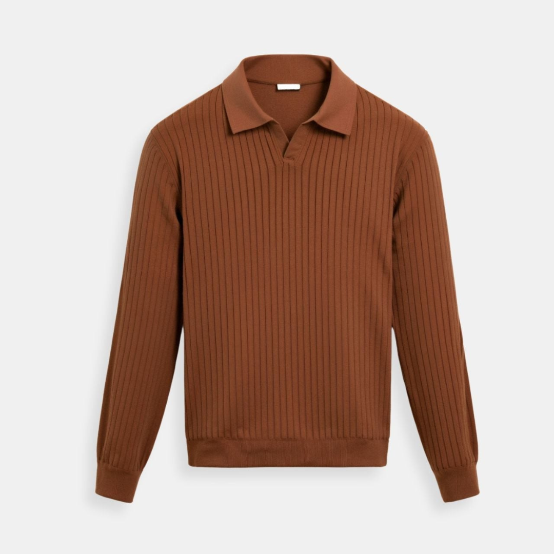 Klyne Striped Long Sleeve Polo