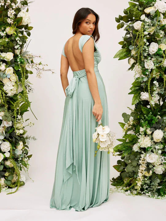 : Women’s formal maxi dress in soft polyester blend for weddings and events