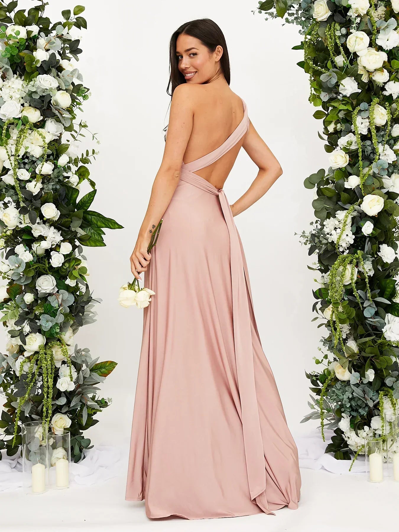 : Women’s formal maxi dress in soft polyester blend for weddings and events