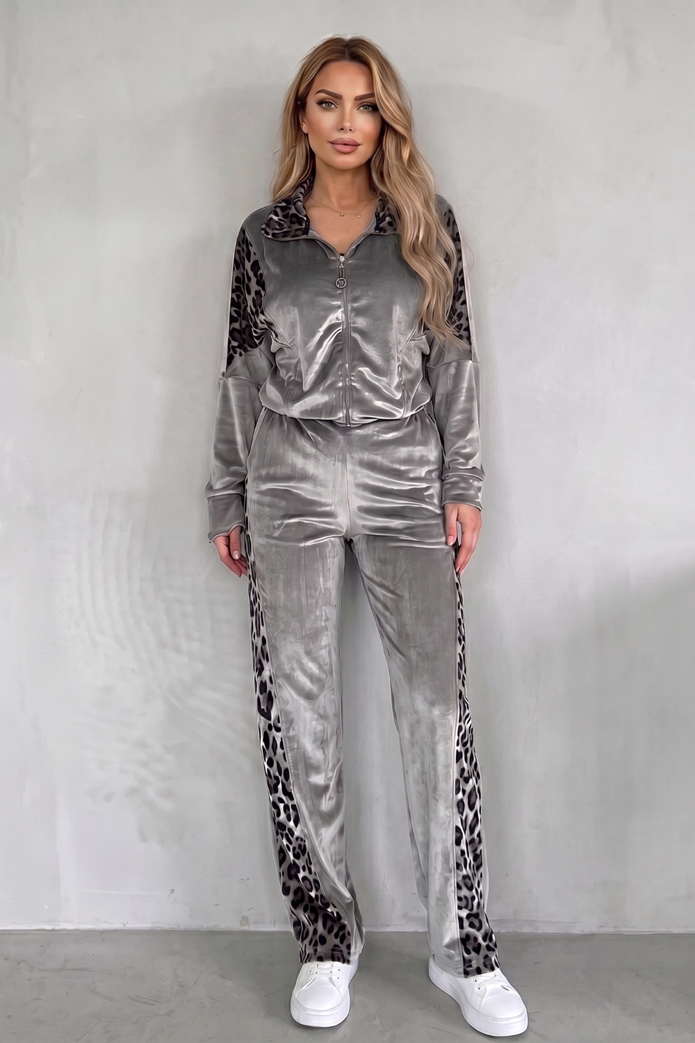 Crop top and drawstring pants styled with sneakers for a casual athleisure look