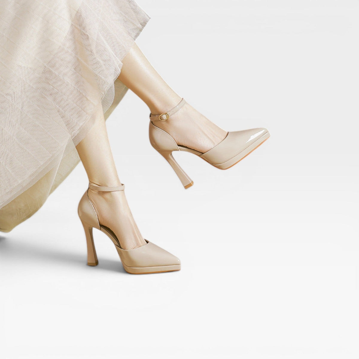 Women's Patent Ankle Strap Pumps – Pointed Toe Party Shoes | Fairlight