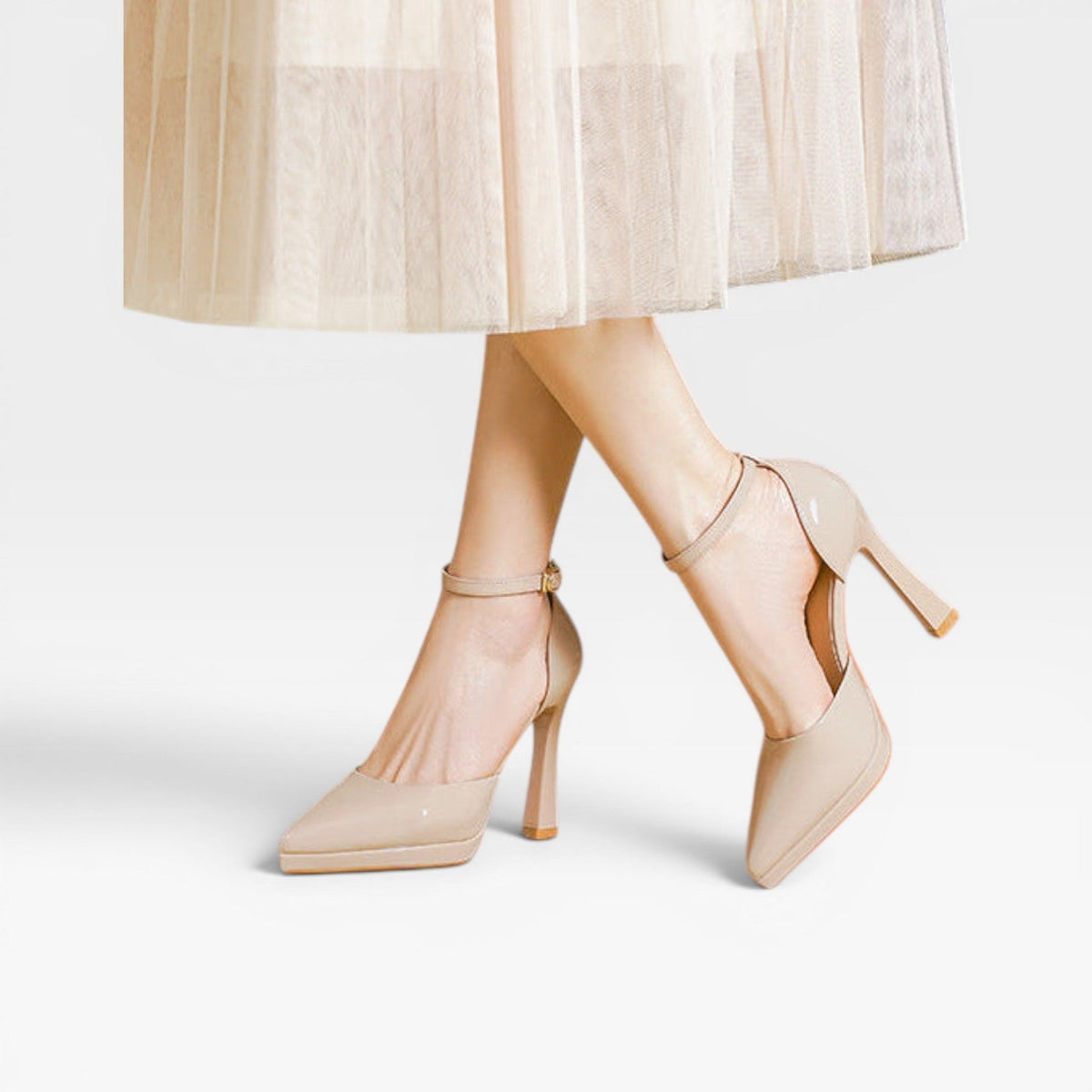 Women's Patent Ankle Strap Pumps – Pointed Toe Party Shoes | Fairlight