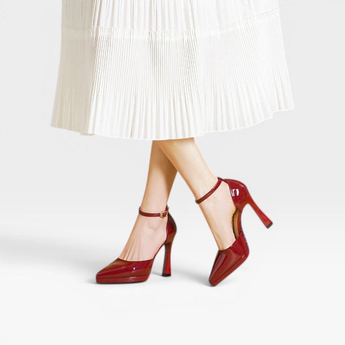 Women's Patent Ankle Strap Pumps – Pointed Toe Party Shoes | Fairlight