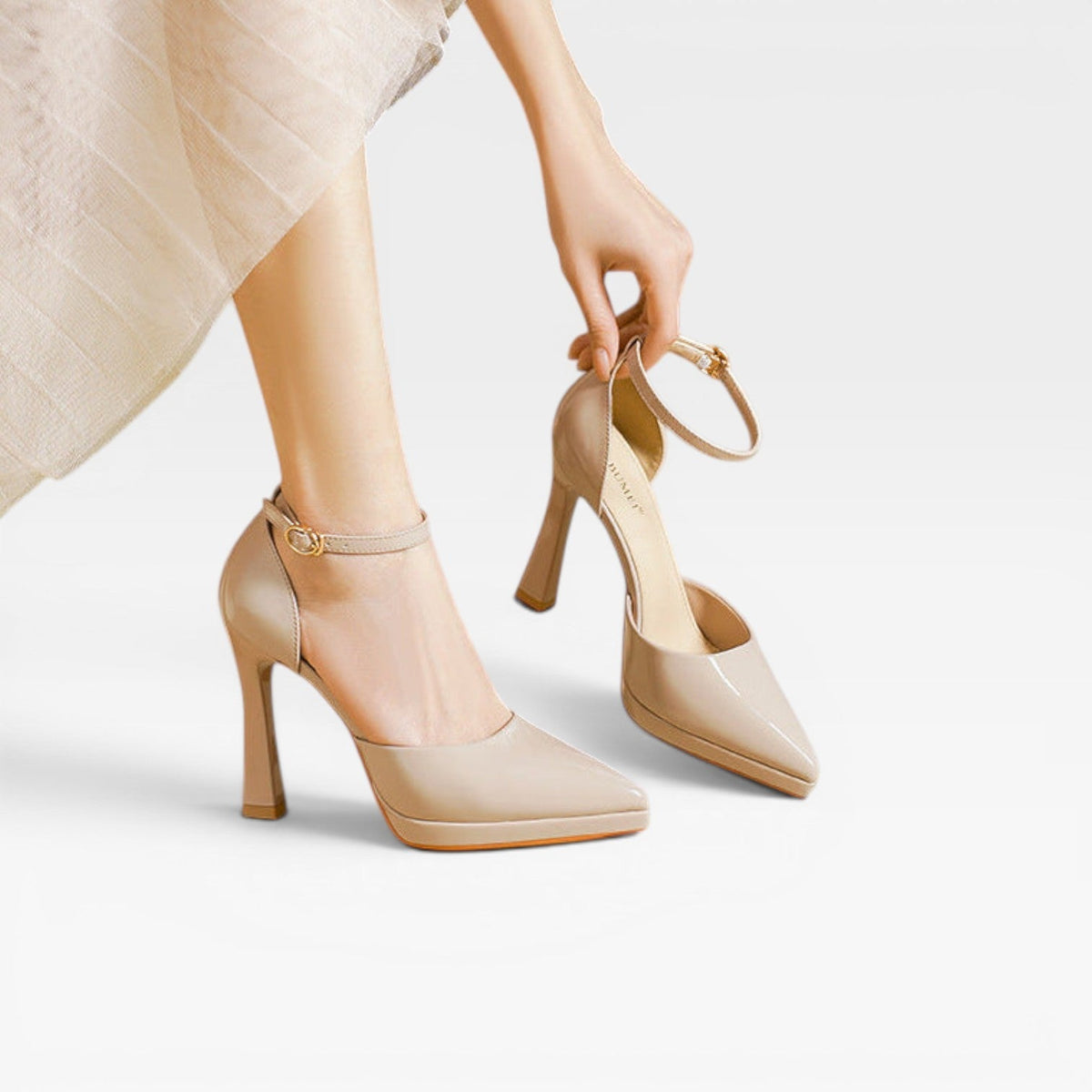 Women's Patent Ankle Strap Pumps – Pointed Toe Party Shoes | Fairlight
