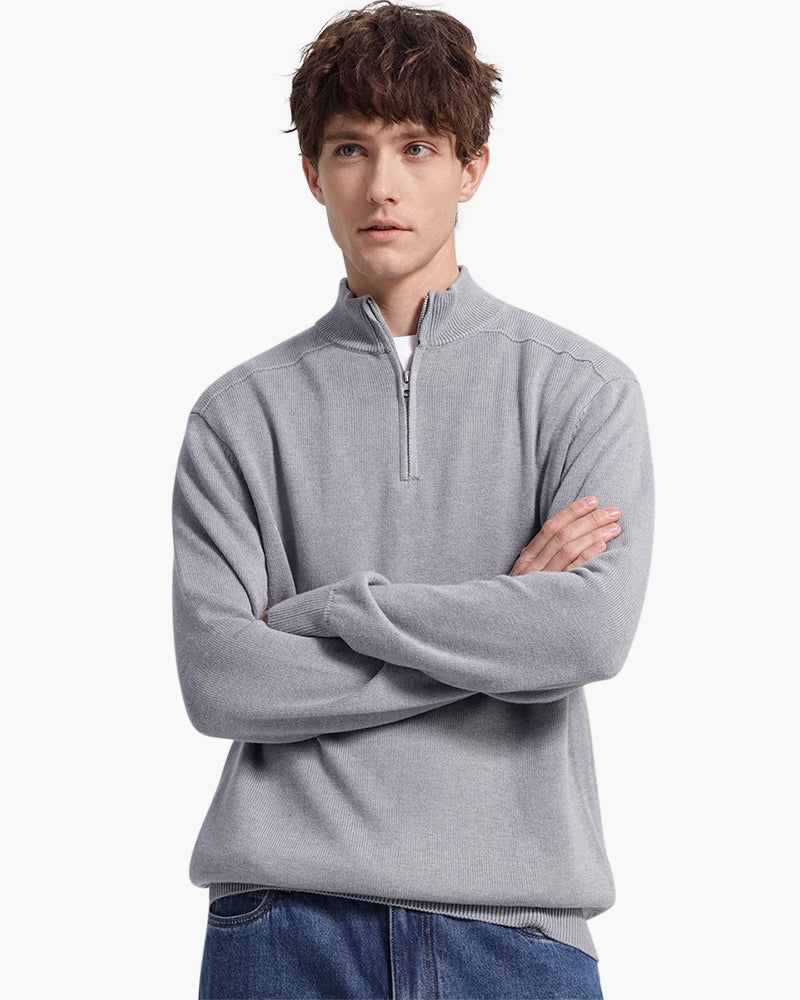 Zip Up Sweater Gray
